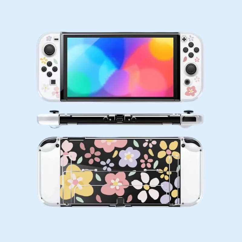 Custodia con motivo floreale compatibile con Switch Oled