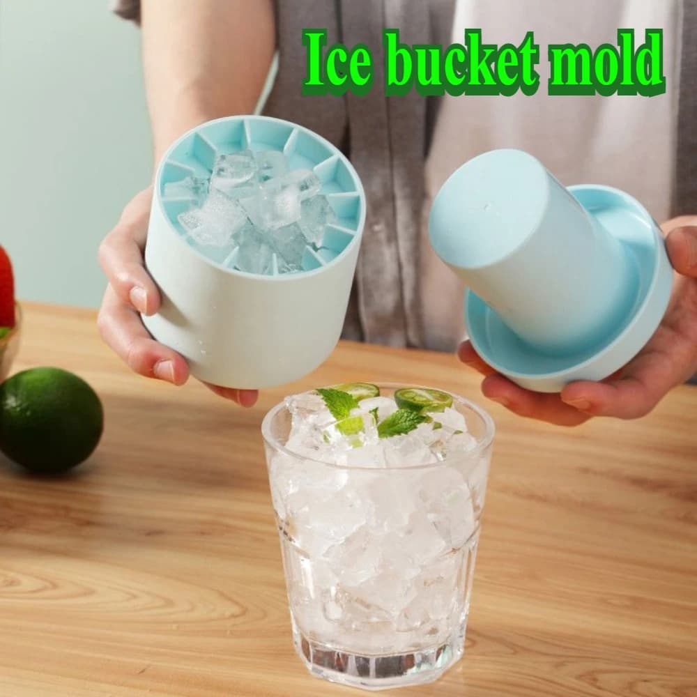 Stampi per cubetti di ghiaccio Accessori da cucina per uso alimentare Stampo in silicone Congelatore rapido Miscelatori per whisky Forma di stampo Secchio Strumenti Gadget Sala da pranzo