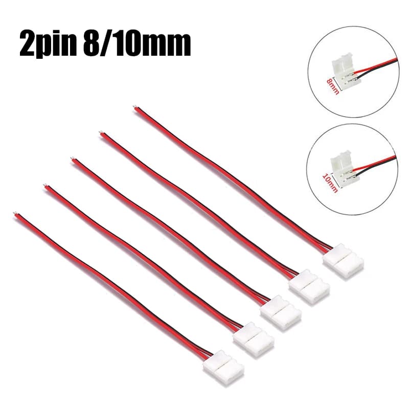 10/20 Pcs 2 Pin di Alimentazione 8mm 10mm Strisce LED Luci Connettore Clip di Giunzione Per SMD 3528 5050 5630 Lampade a strisce LED Barra luminosa Conector