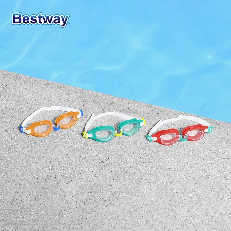 Bestway 21049 swimwear with adjustable silicone band, transparent anti-fog lenses, swimming glasses for swimming pool, suitable for boys