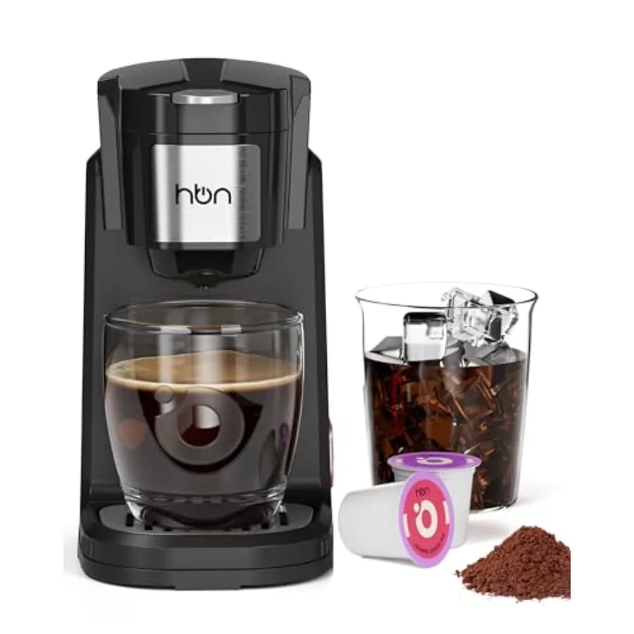 Macchina per Caffè Monodose per K-Cup e Caffè Macinato, Preparazione Rapida di Una Tazza di Caffè e Tè con Serbatoio in Acciaio Inox da 10oz