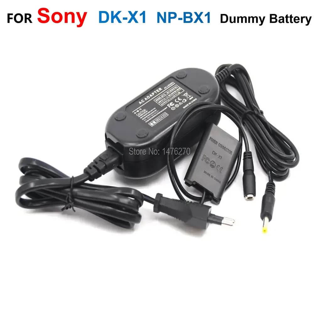 DK-X1 DC accoppiatore NP-BX1 batteria fittizia + adattatore di alimentazione ca AC-LS5 per Sony Cybeshot RX1 DSC-RX1 RX100 RX100II RX1R HX400V HDR-PJ410