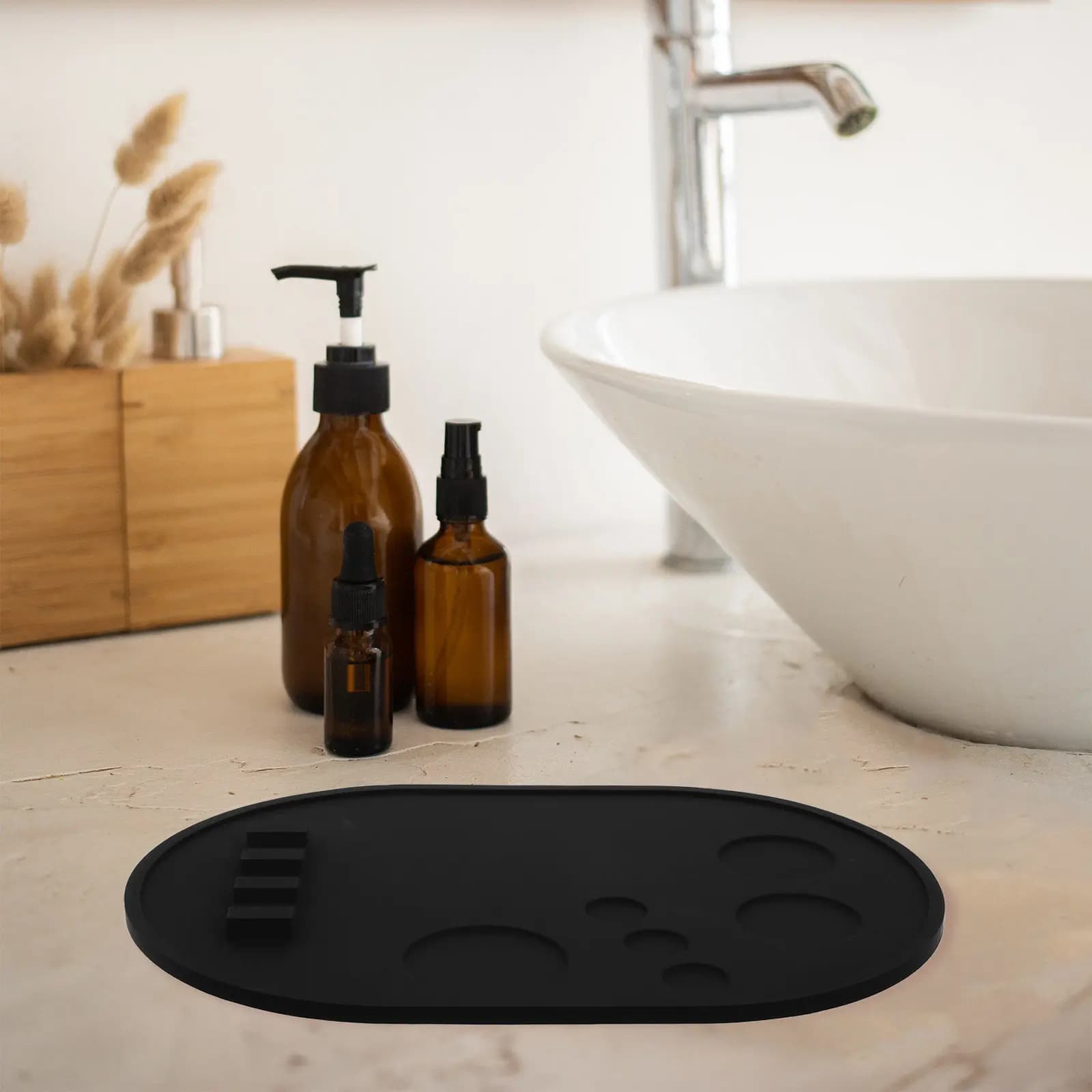Anti-slip Silicone Trick, Basement Mixer Tray, Umbrella, Rossetto, Smalto, Compact and Portable