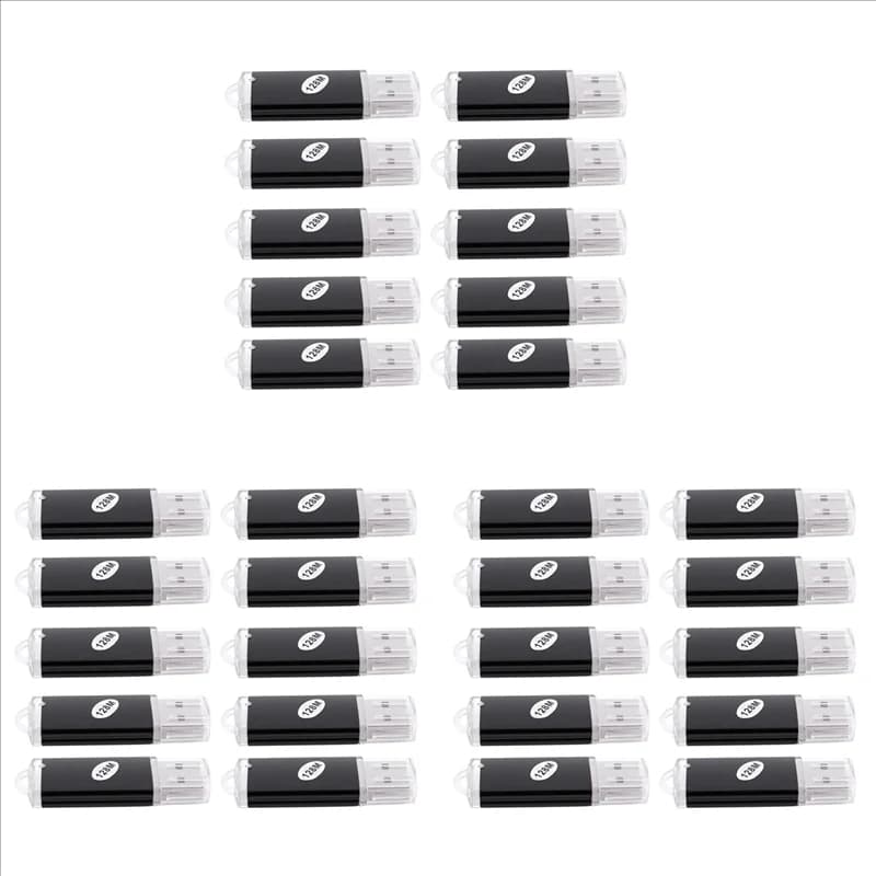 30 X Memoria USB 2.0 Memory Stick Chiavetta USB 128 MB Regalo Nero