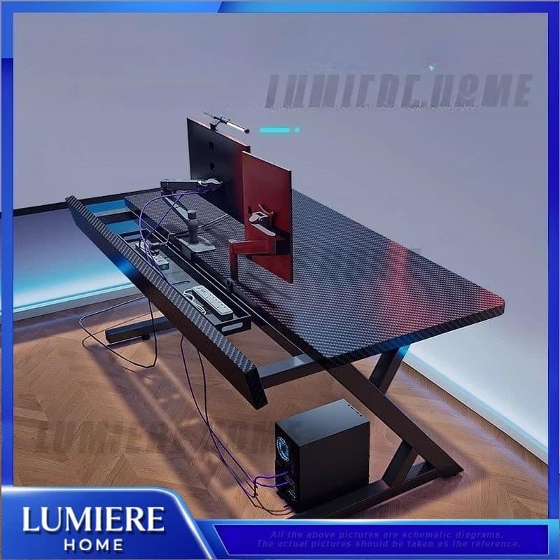 Scrivania da gioco S3 Tavolo per computer desktop in legno con braccio robotico Scrivania semplice per ufficio domestico in fibra di carbonio