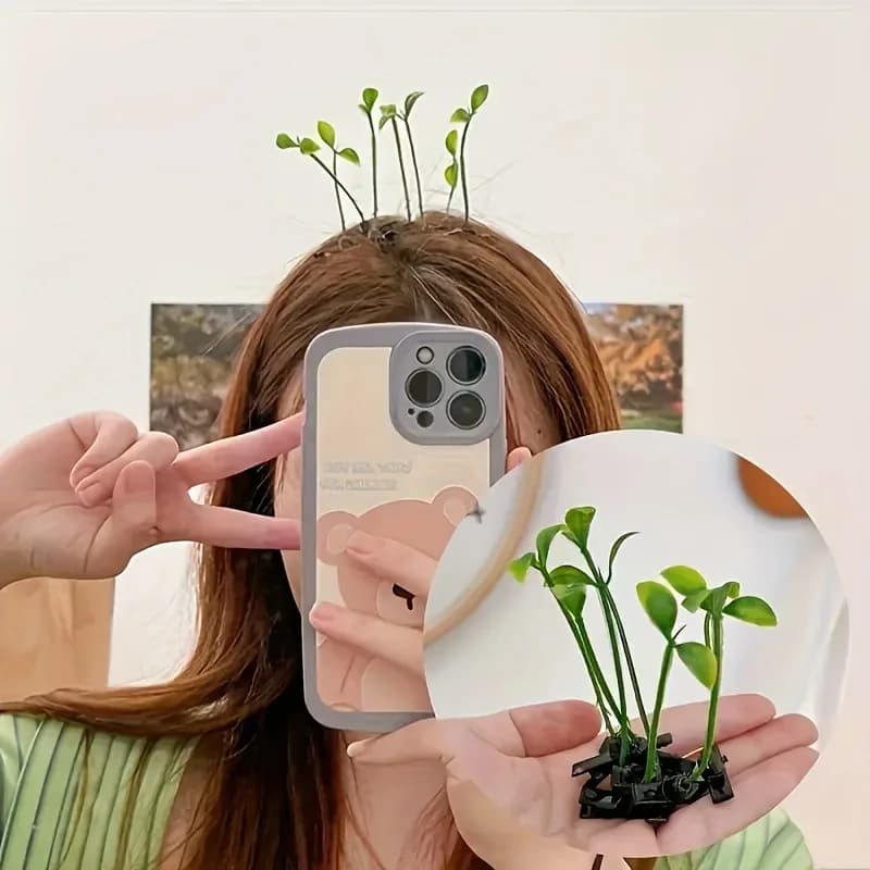 Creative Bean Sprout Hair Clips Cute Funny Grass Sprout Cartoon Hairpins Adorable Hair Accessories for Girls & Women