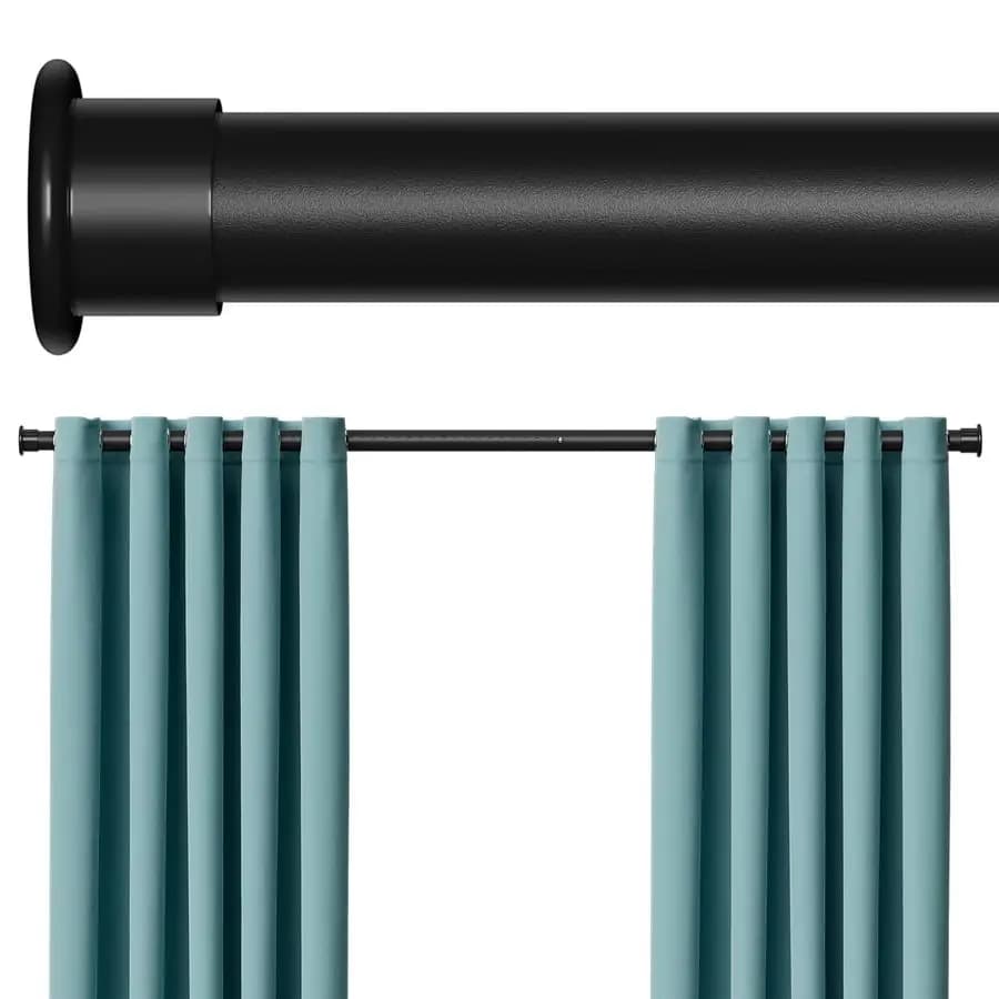 Curtain Rod 43124 Extra Long Black, Voltage Rod Adjustable Without Drilling, Voltage Spring Auction