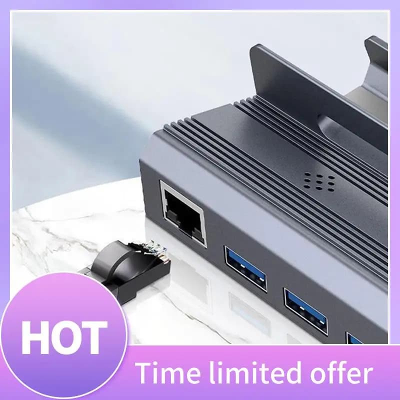 ABFN-1 Pezzo 6 in 1 Hub USB C Docking Station USB C per -Compatibile 4K60hz RJ45 PD100W Dock USB 3.0 HUB Dock esteso USB-C H