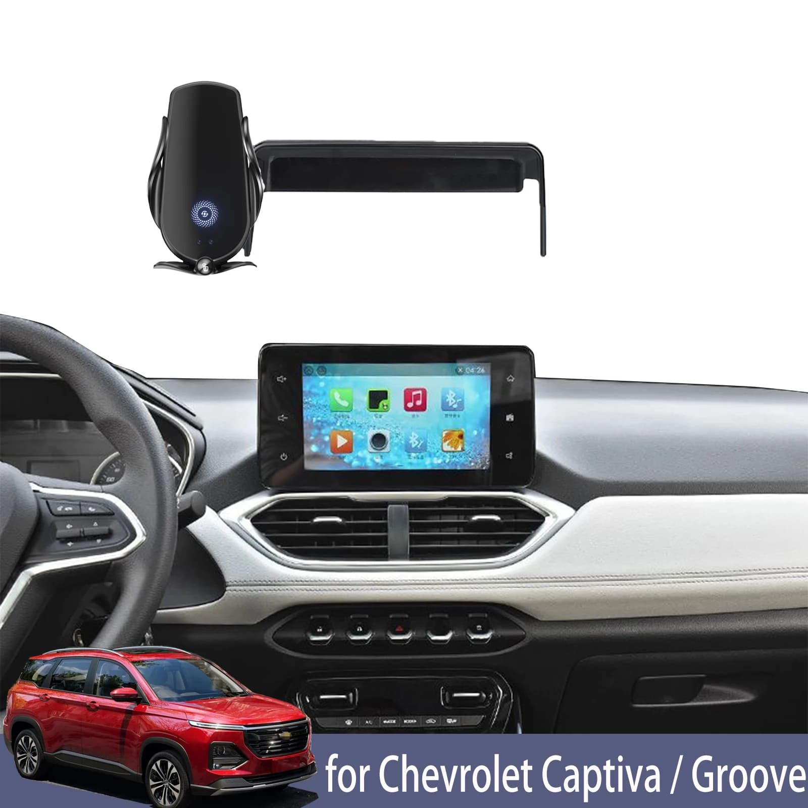 Per Chevrolet Captiva / Groove supporto per telefono per auto 2019-2024 staffa di navigazione per schermo Rack di ricarica Wireless magnetico