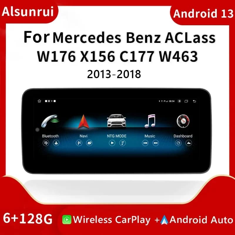 10.25 "8 Core Android 13 Carplay per Mercedes W176 X117 X156 W463 2013-2018 schermo AutoRadio Multimedia 4G GPS Stereo Head Unit