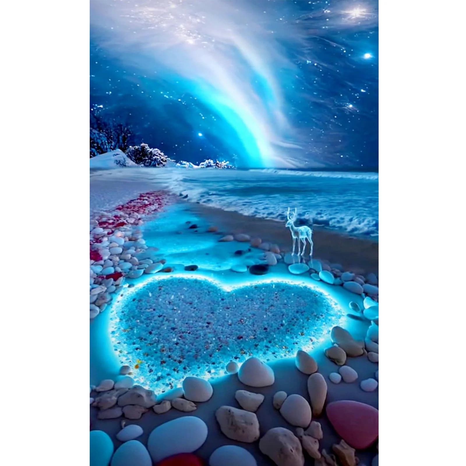 Kit per Pittura Diamante Rotondo di Grandi Dimensioni, Kit 5D con Effetto Aurora Boreale, Kit Completo 40x60 per Arte Fai-da-Te e Decorazione Casa