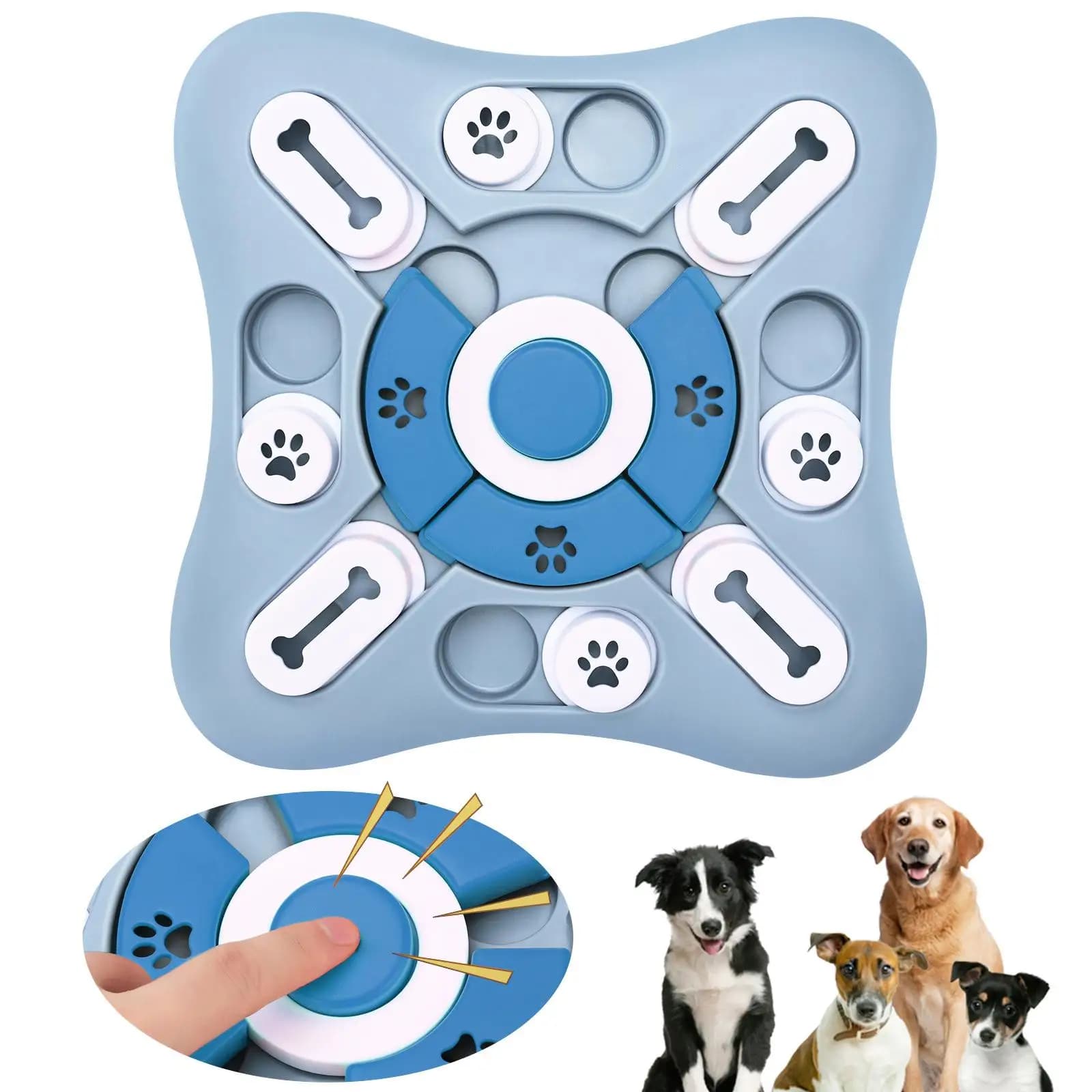 Giocattoli per Cani: Dispenser di Cibo Interattivo per Aumentare l'Intelligenza dei Cuccioli, Ciotola Antiscivolo per Mangiare Lentamente, Gioco di Addestramento per Cani e Gatti