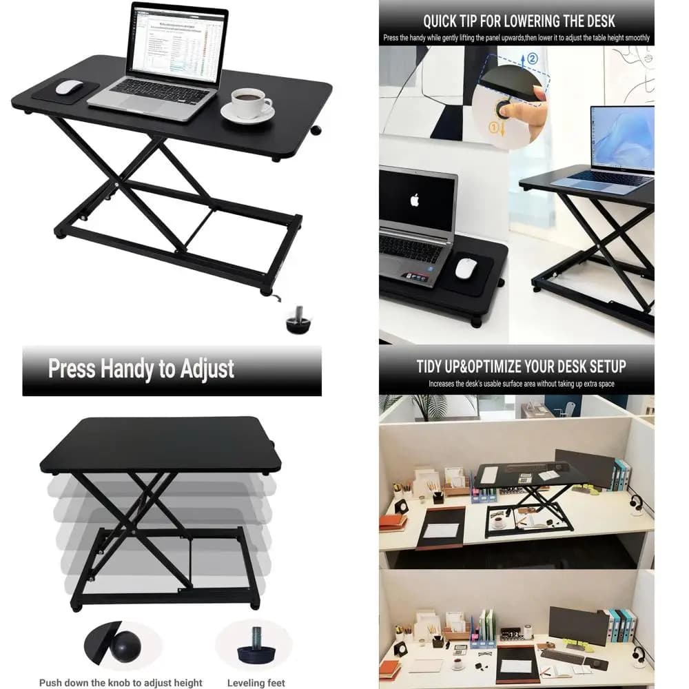 Convertitore per Scrivania Regolabile Portatile, Supporto per Laptop 23.6x13.4, Compatto e Pieghevole per Uso Domestico e in Ufficio