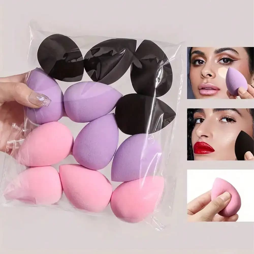 12Pcs Makeup Sponge Set Multi‑Color Beauty Blender Wet Dry Use Non‑Absorbent Cosmetic Puff For Foundation Concealer Makeup Tool