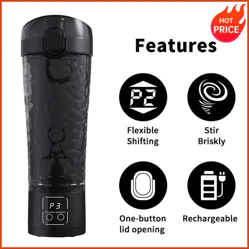 New In Auto Mixing Cup 3 speed Power Electric Shaker Bottle For milkshake Coffee Protein Shakes Fitness Blender Kitchen Outdoor