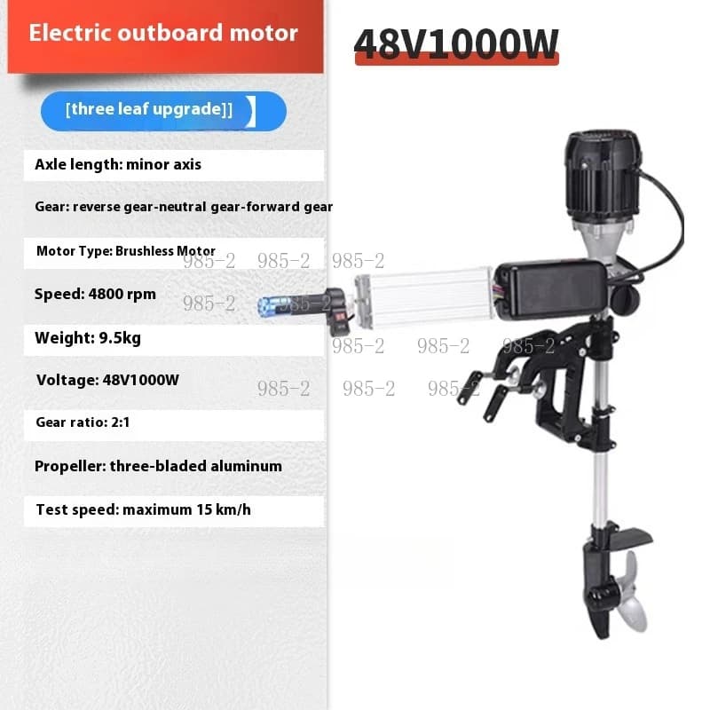 Elica Elettrica Sospesa da 800W 1000W, Propulsore Fuoribordo 12V 48V per Kayak e Gommone