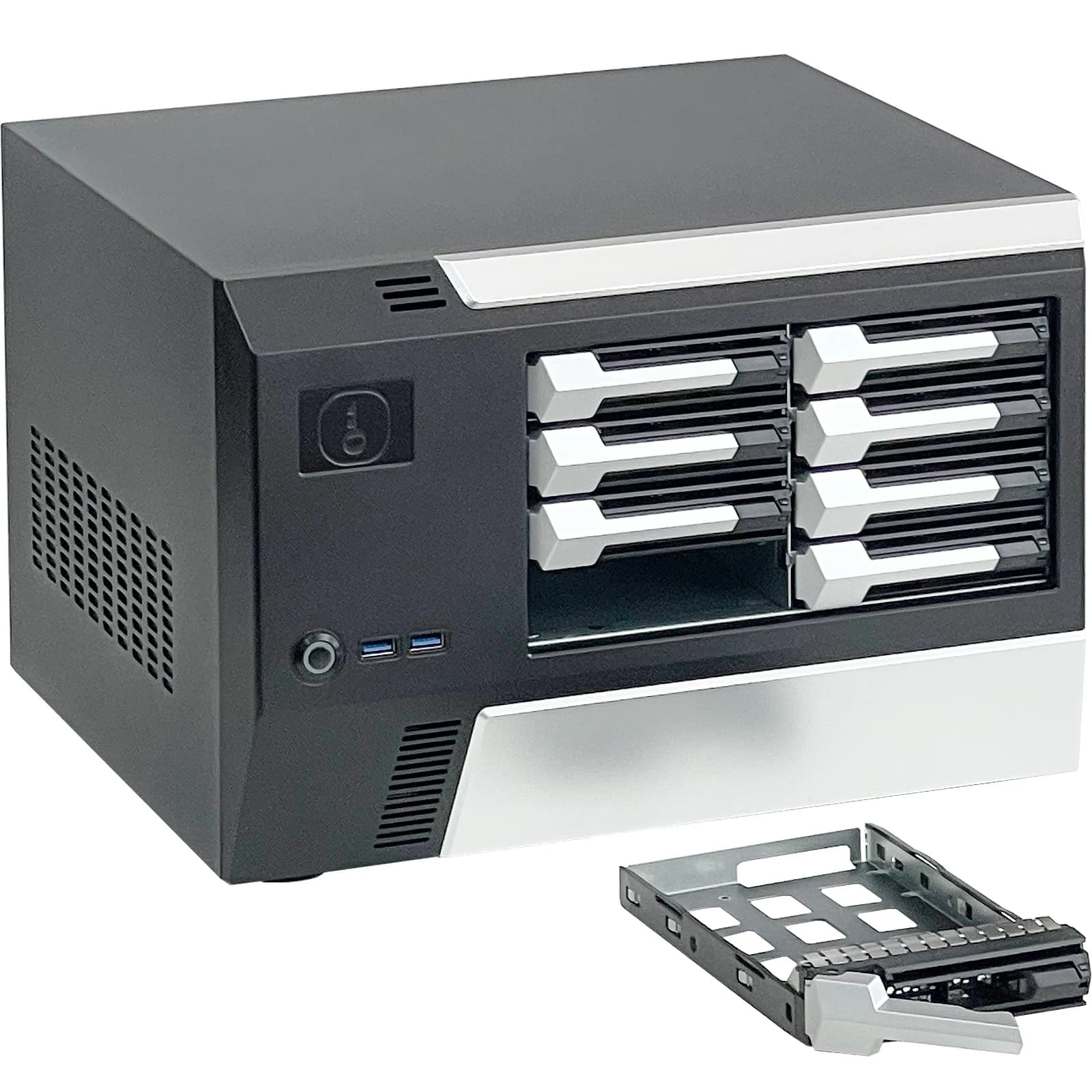 Nuovo Case MATX-NAS 2026 a 8 Bay Nero, Chassis Server per Computer Mini-ITX con Backplane SFF8643 SAS Hot-Swap