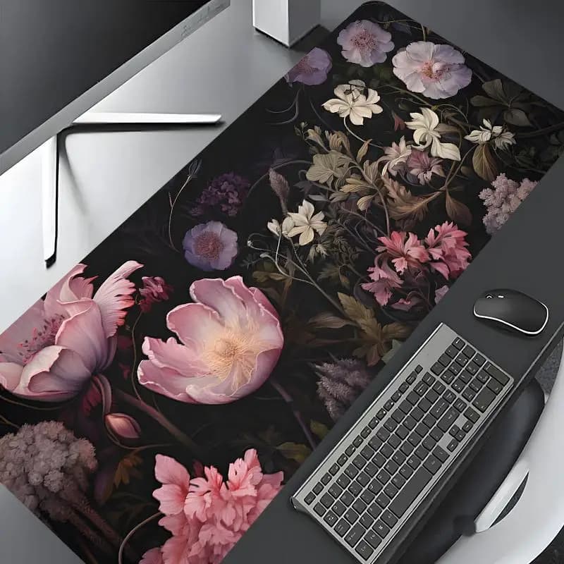 Tappetino per mouse da gioco Floxitta Floral XXL di grandi dimensioni, base in gomma, bellissima decorazione per desktop per PC e laptop