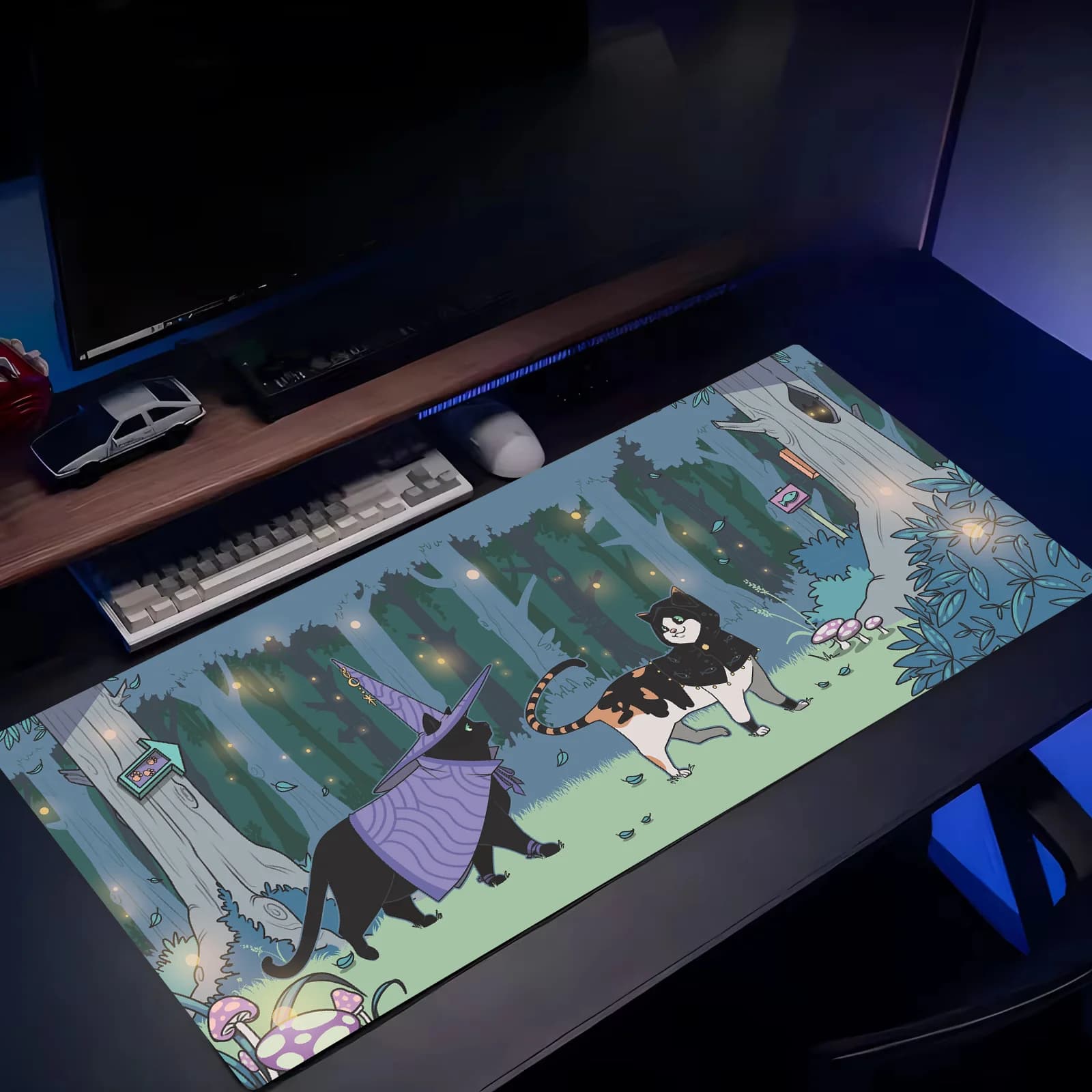 Magic cat Mouse Pad Tastiera Mouse Pad 400 * 900mm Anime Arcane Tappetini Accessori da gioco Gamer Tappeto Tappeto Grande tappetino da scrivania ufficio