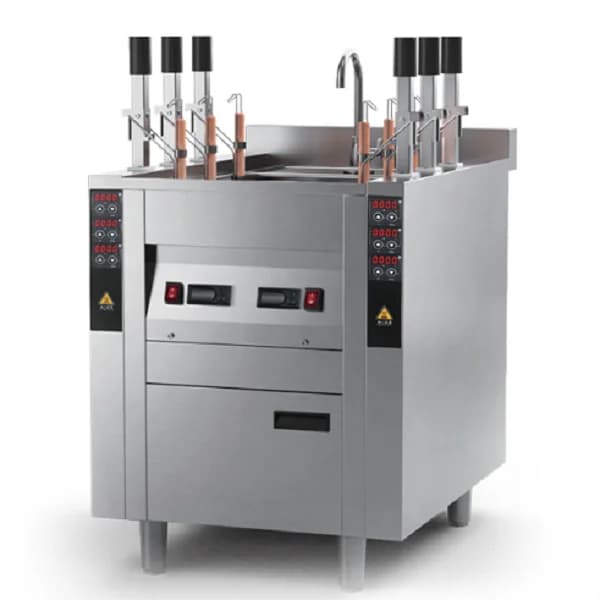 Macchina per cuocere la pasta elettrica automatica Uso del ristorante 6 cestelli Macchina per cucinare noodle di sollevamento Attrezzature per cucine commerciali