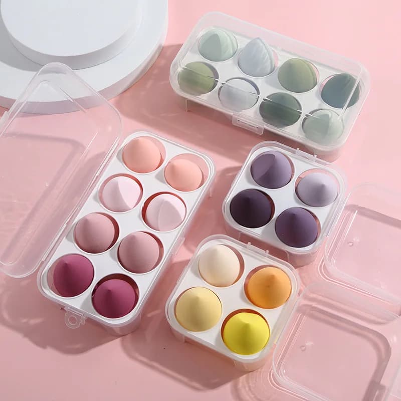 Set of 4/8 Sponges for Egg Shape Make-up, Sponges for Fondotinta, Can be used with or without water, Makeup Accessories
