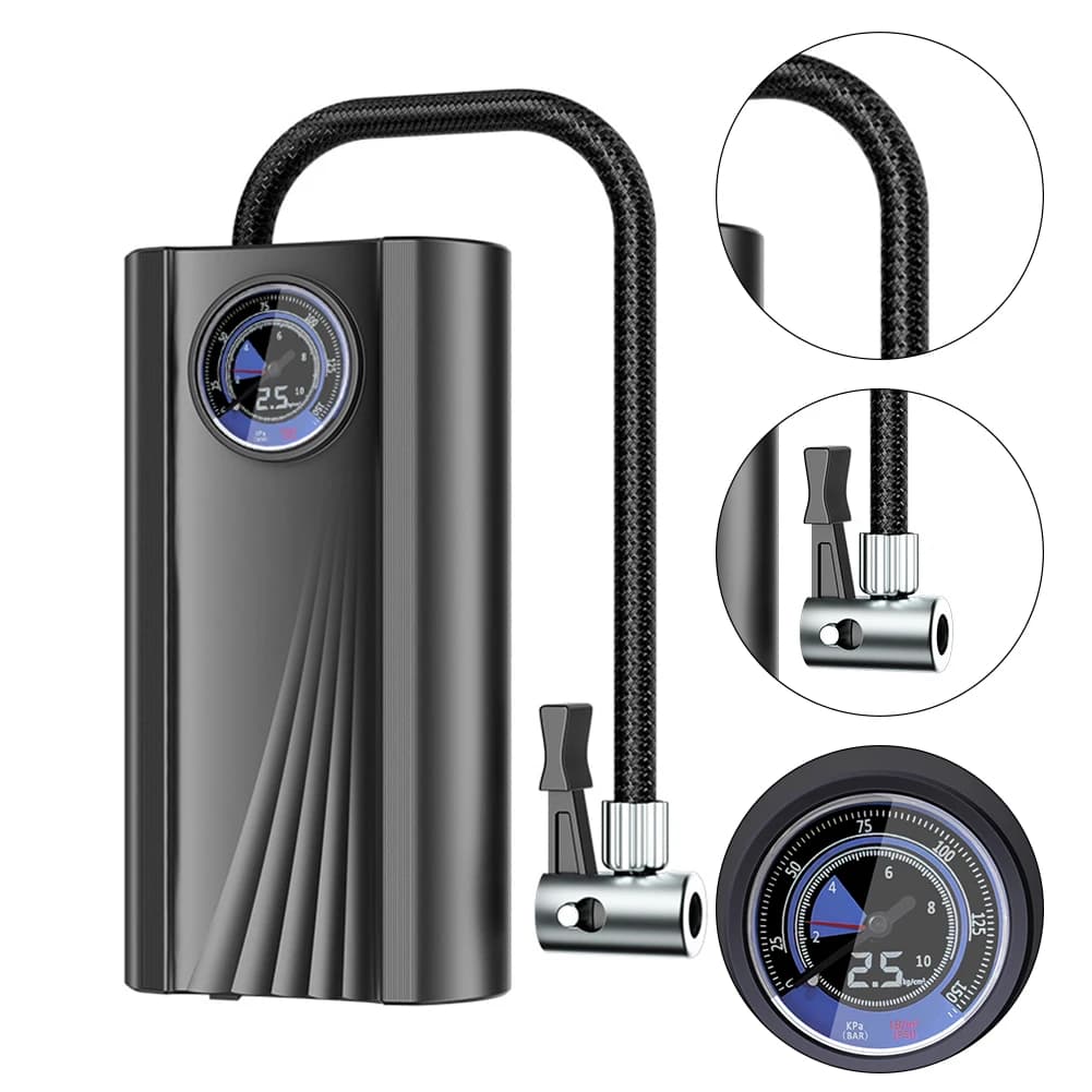 Gonfiatore per pneumatici con pompa ad aria 120W compressore portatile 12V gonfiatore per pneumatici per auto senza fili digitale gonfiaggio rapido per moto auto bici