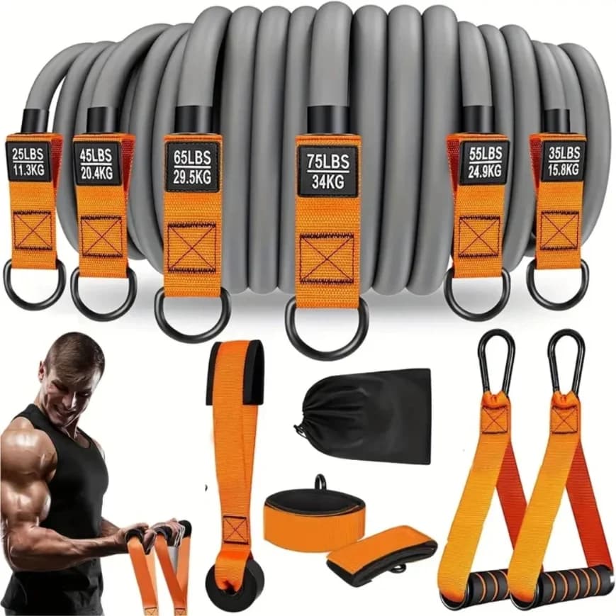 Handle Strength Belt: Used for muscle training, home fitness equipment for yoga body modeling and strength building - natural