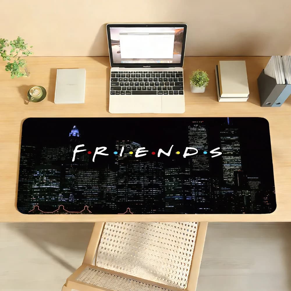 Tappetino per mouse Comedy TV F-Friends, antiscivolo, con bordo bloccabile, per PC, laptop, accessori per ufficio, tastiera in gomma, tappeto XXL per giochi