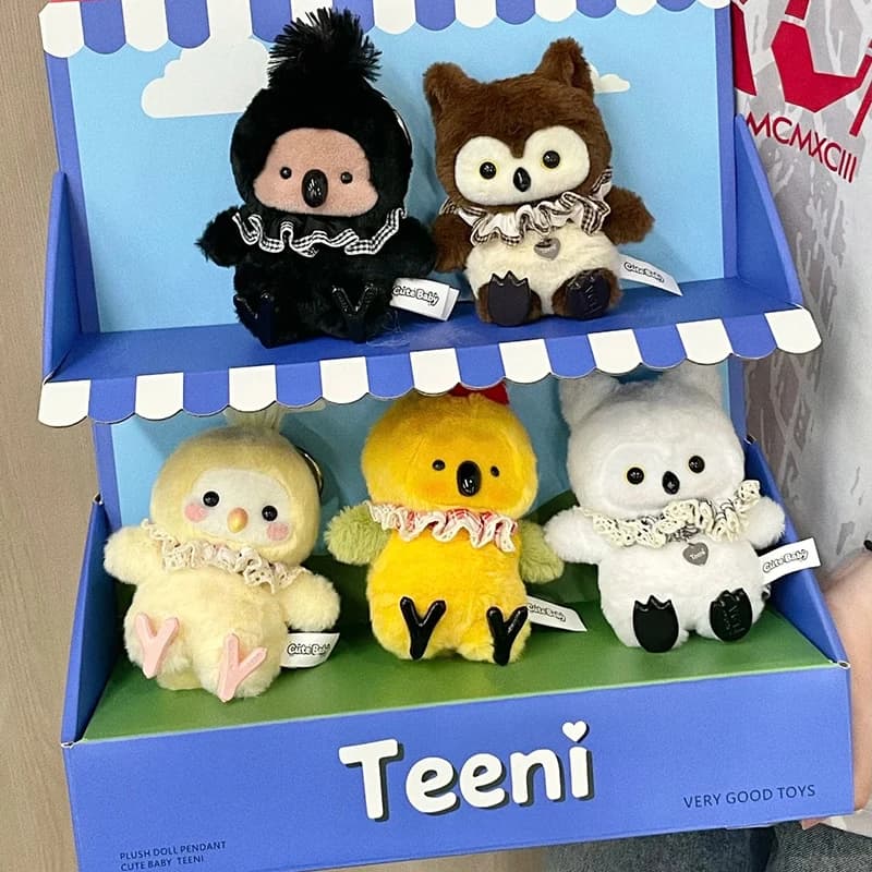 Portachiavi Teeni con Cacatua Mobile, Simpatico Peluche a Sorpresa, Decorazione, Regalo di Compleanno per Collezionisti di Giocattoli