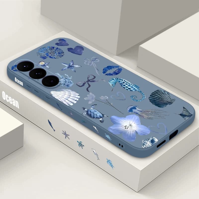 Marine pet phone case meduse seahorse for Samsung Galaxy S25 FE S24 S22 S23 Ultra Plus A56 A17 A16 A36 A55 A54 A15 Cover