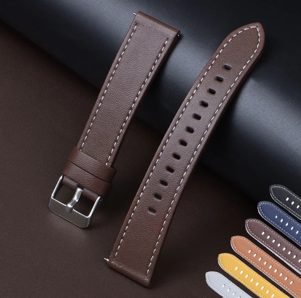 Genuine calf leather bracelet 20mm quick release watch strap 22mm for men's smartwatch strap Watches Accessories