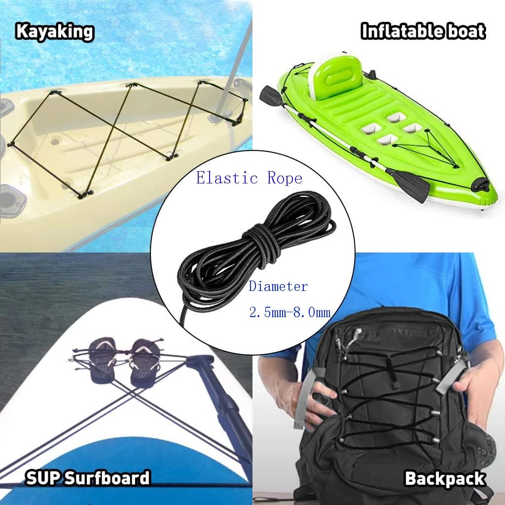 10 Meters Strong Elastic Rope Cord Bungee Shock Cord Stretch String for DIY Jewelry Making Outdoor Project Tents Kayak Boat