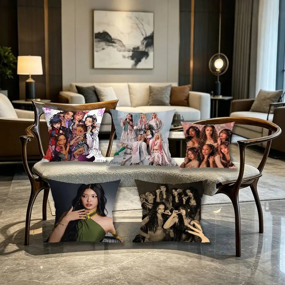Girl Group K-Katseye Pillow for Sofa Seat Chair Decorative/Modern Home Decor Print Throw Cushion