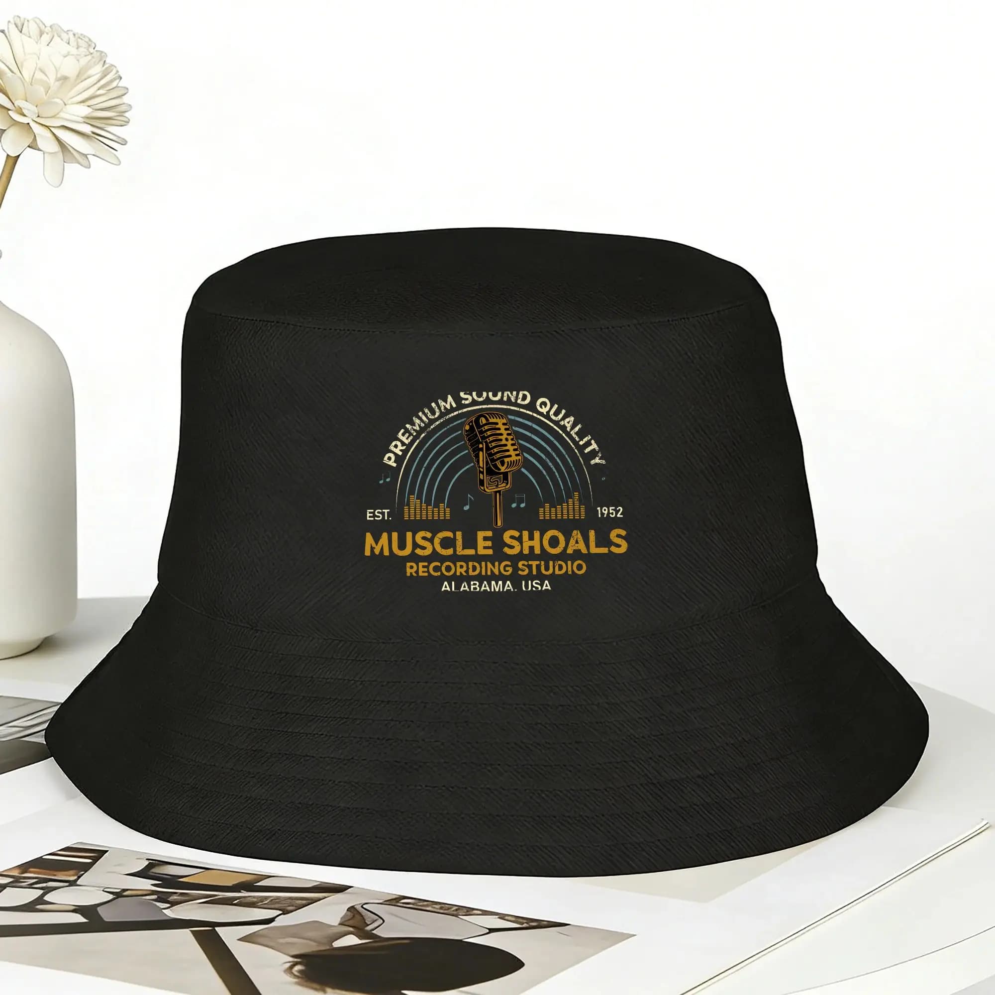 Muscle Shoals 1952 Recording Studio Alabama Bucket Hat Cappelli da pescatore estivi alla moda Cappelli con protezione solare con grafica in stile street