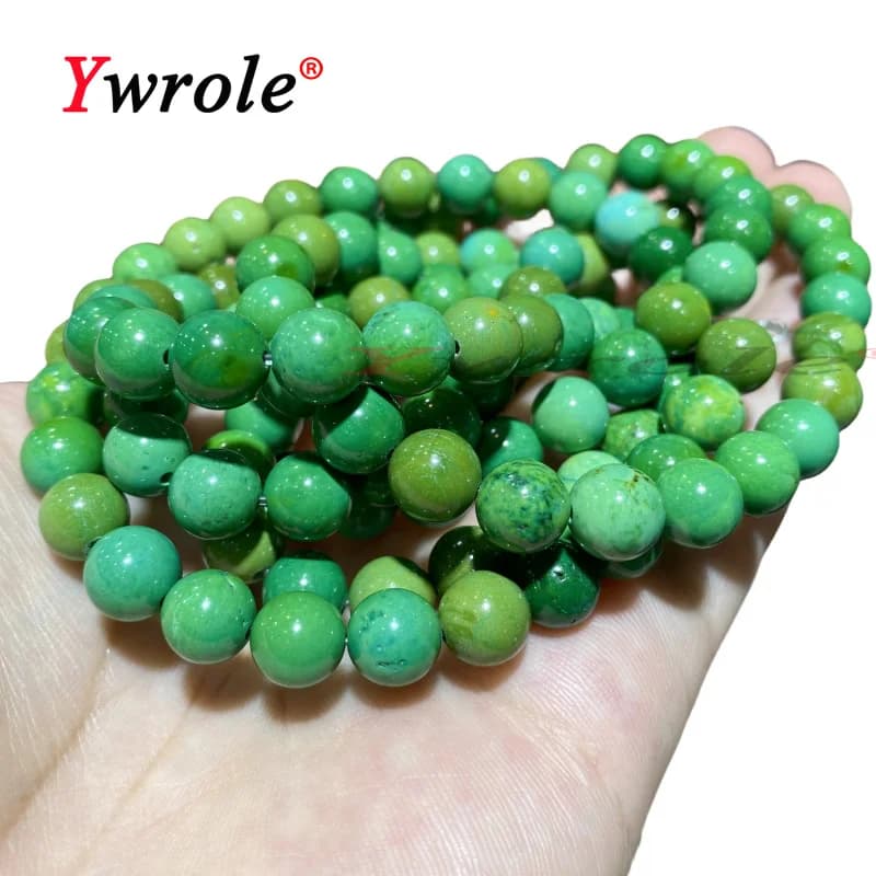 4/6/8/10MM verde fenice turchese pietra naturale allentata rotonda distanziatore perline per gioielli che fanno ciondoli fai da te bracciali accessori