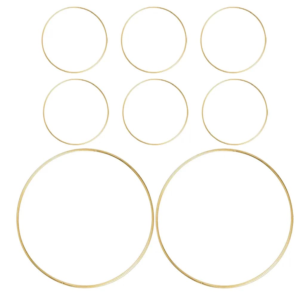 Metal Floral Hoops 8Pcs Approx 10 Inch Gold Iron Rings DIY Wreath Dreamcatcher Wedding Table Centerpiece