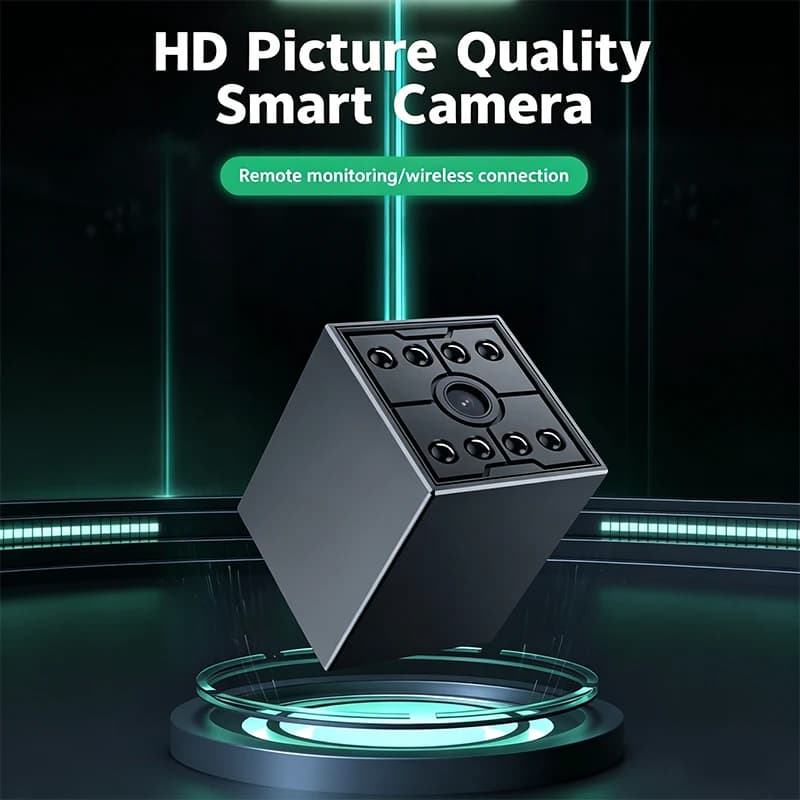 Mini Telecamera WiFi con Batteria a Lunga Durata, Visione Notturna, Telecamera IP Intelligente per Monitoraggio Remoto di Casa e Bambini, Micro Videocamera di Sicurezza