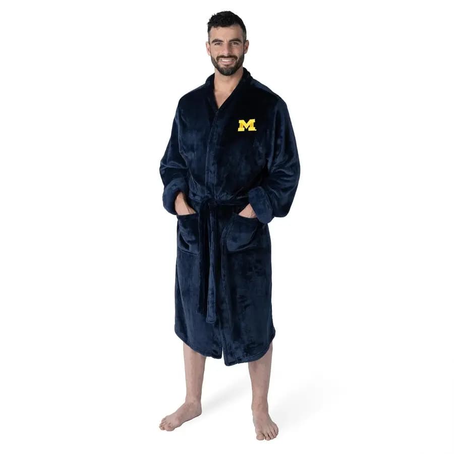 Unisex Adult Bathrobe NCAA Northwest Silk Touch, Housewear with official license, Soft Polyester Hooded