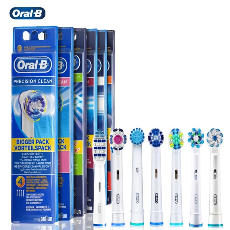 Original replaceable brush heads Oral B electric toothbrush with clean precision rotation 4 heads EB17/EB18/EB20/EB25/EB30/EB50/EB60
