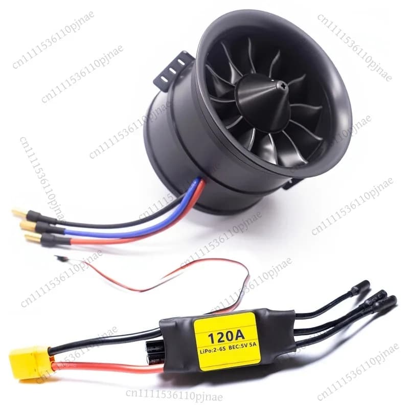 90MM EDF 6S 1450KV Electric Ducted Fan Jet Engine 12 Blades 2240G Thrust With 120A ESC for RC Model Aircraft