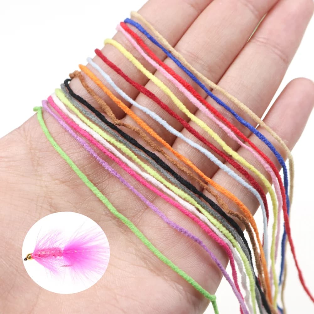 2 Confezioni di Materiale Chenille Ultra Fine da 1mm per la Costruzione di Mosche Artificiali, Chenille Mop per San Juan Worms, Caddis Emergenti, Ninfe e Woolly Bugger