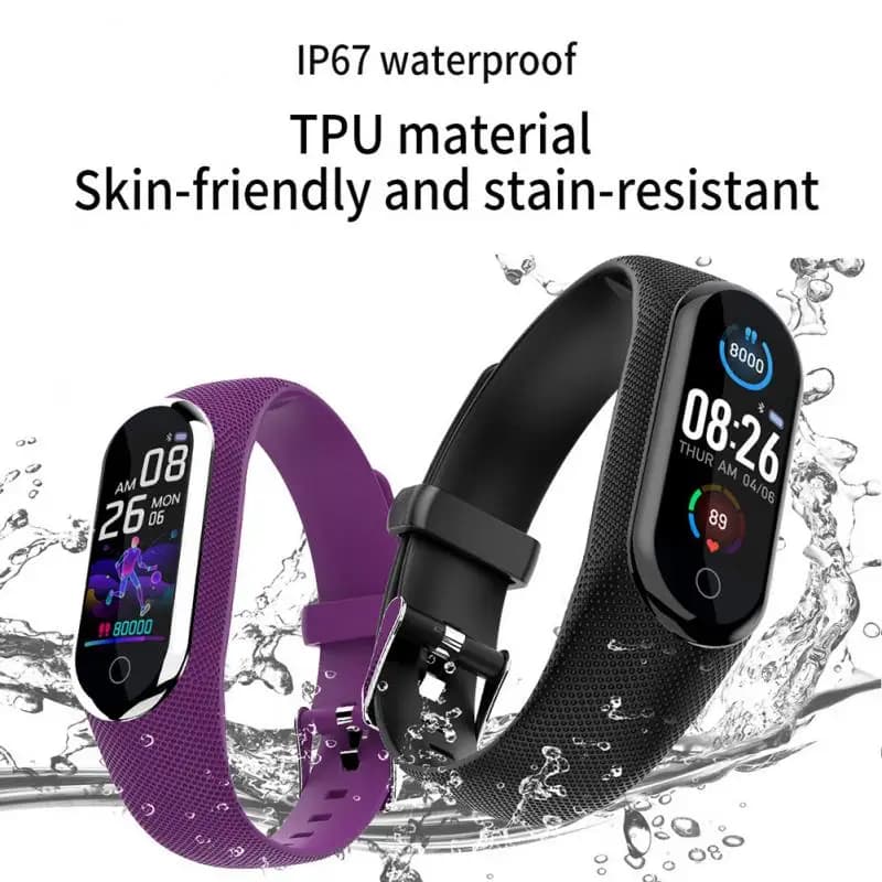 M8 Bluetooth braccialetto intelligente frequenza cardiaca/sonno/monitoraggio dell'ossigeno nel sangue contapassi per esercizi promemoria chiamate fotografiche