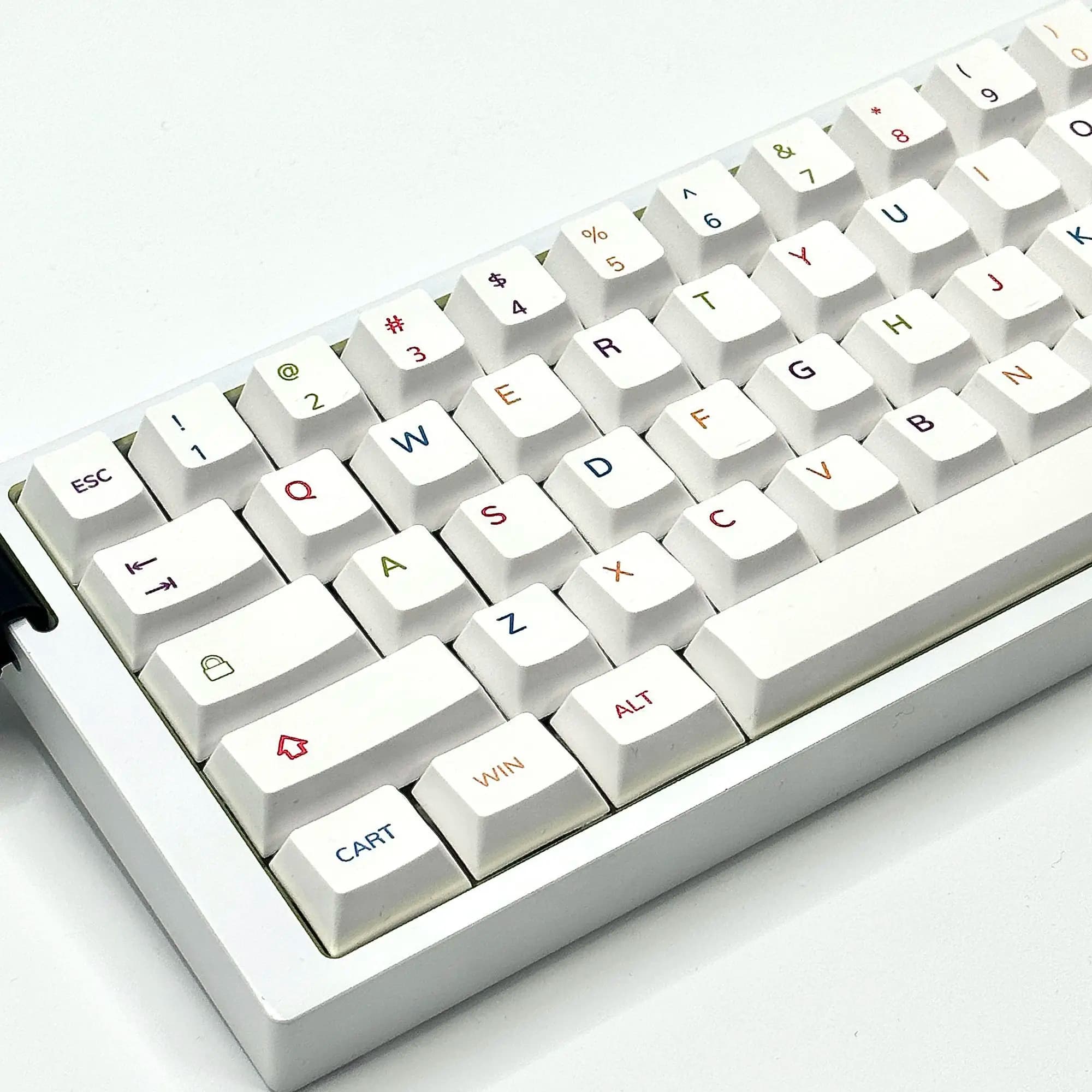 Colorful Simple Keycaps 127 Keys Cherry Profile PBT Dye Sublimation for Mechanical Keyboard Gaming