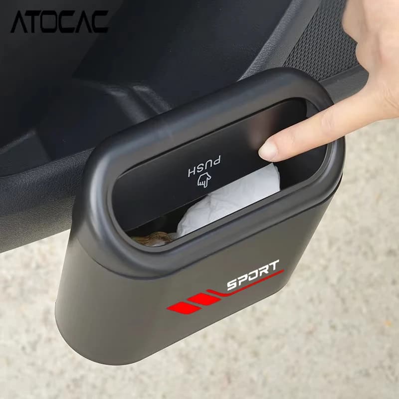 Adatto per auto sportive con contenitori per rifiuti montati su veicolo, bidoni multiuso, design elegante, materiali resistenti e puliti.