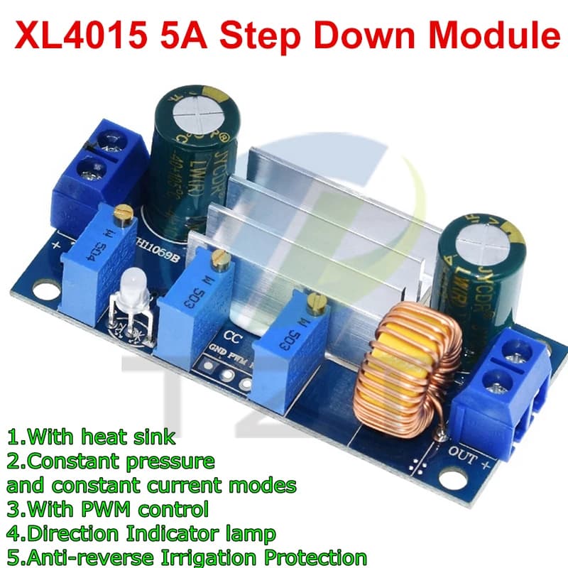 Protezione Automatica! Modulo di Alimentazione Step-Down XL4015 5A Max DC-DC, Scheda di Ricarica al Litio CC/CV Regolabile per Arduino
