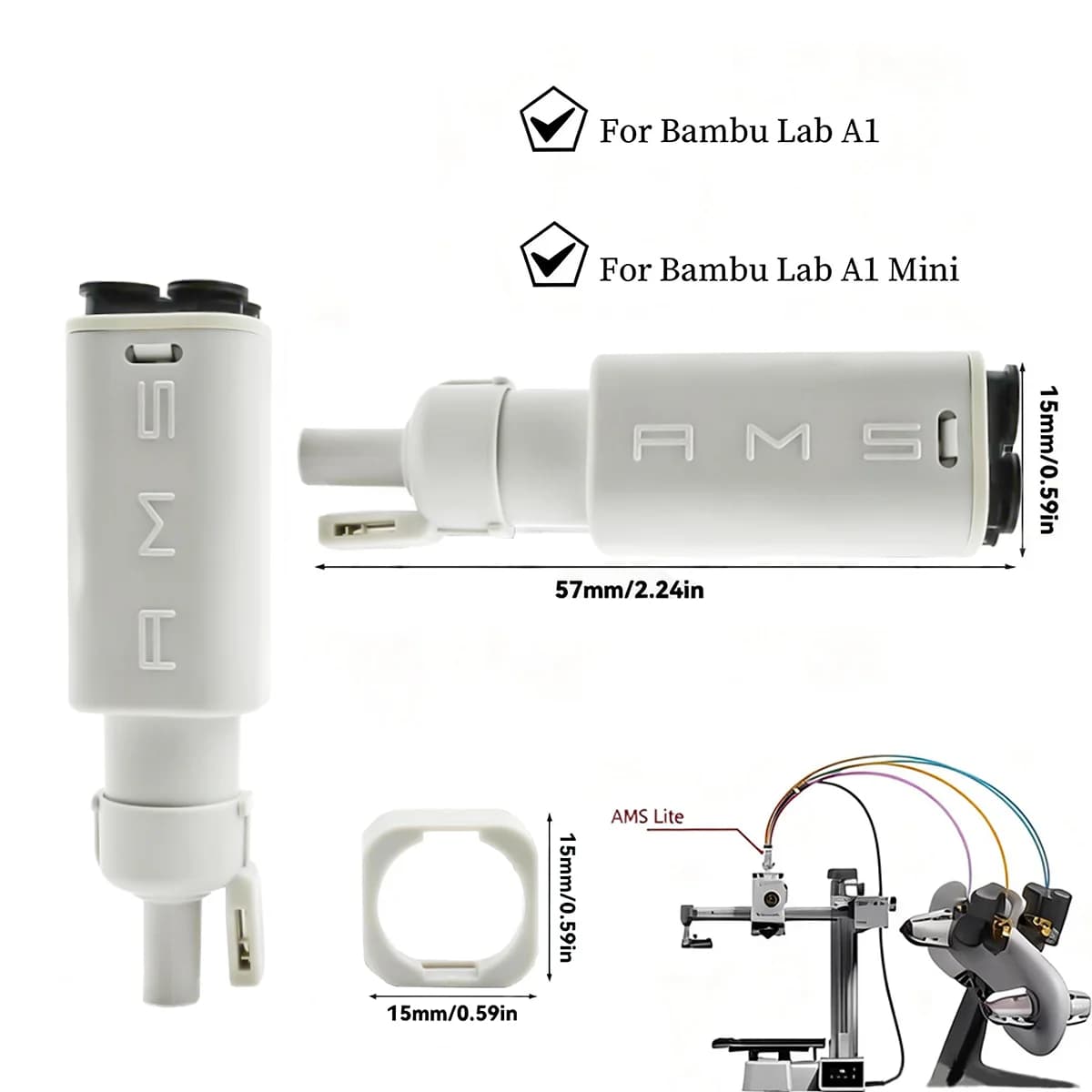 3D Printer AMS Lite Filament Hub Five Way Components Switch Consumables Printing For Bambu lab A1/A1 Mini Parts.