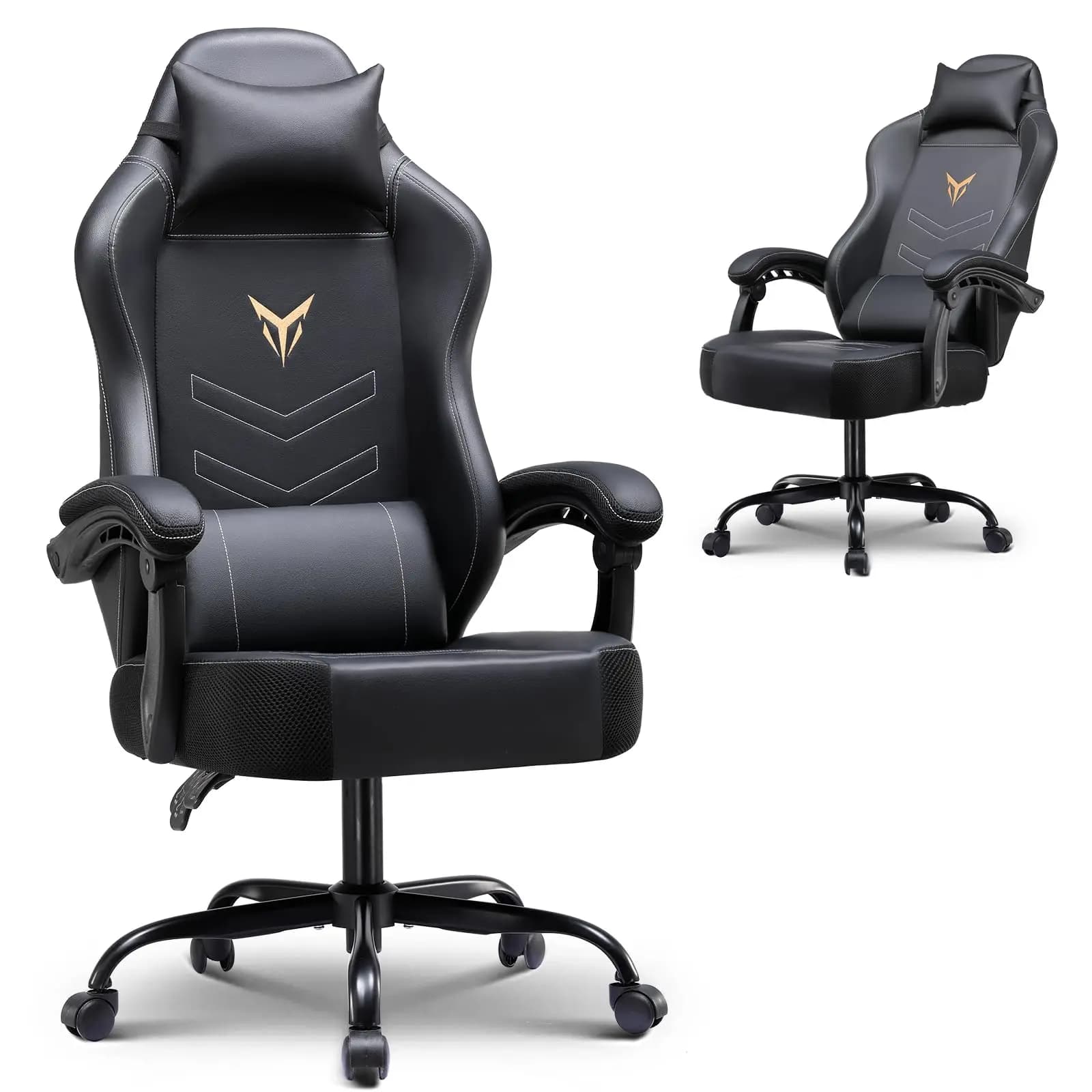 Sedia da gaming ergonomica con poggiatesta e supporto lombare per adulti, sedia da ufficio