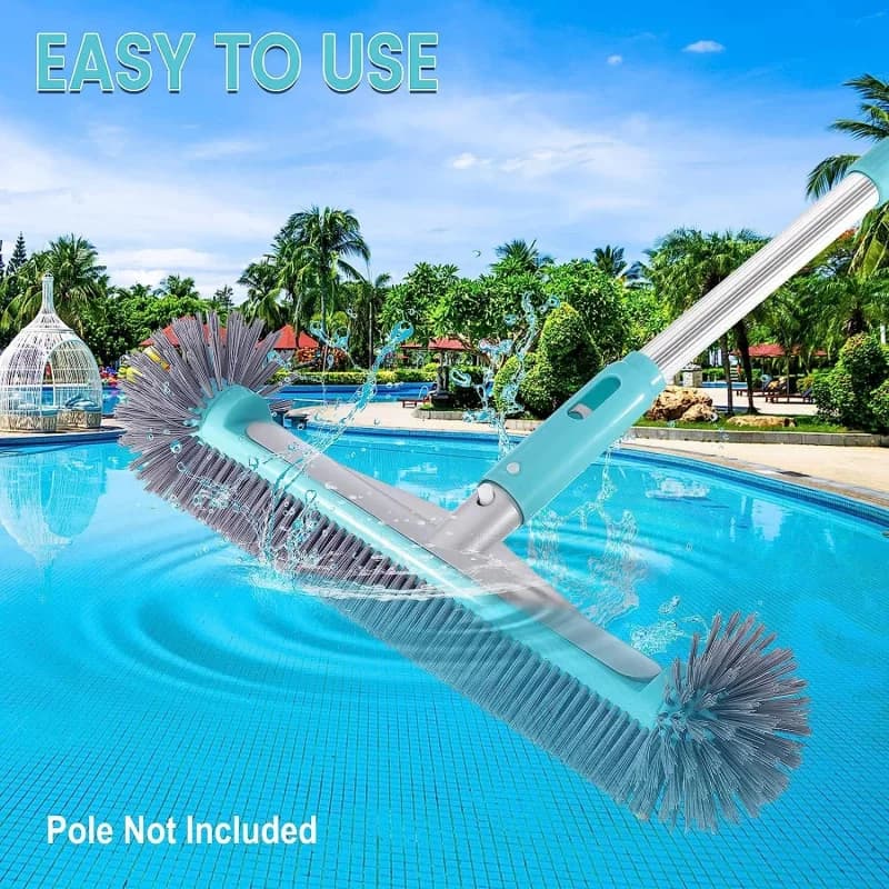 Swimming Pool Brush Head With Corner Cleaning Brush Semi-spherical Bristles Easy To Install Pool Tile Scrubber Brush