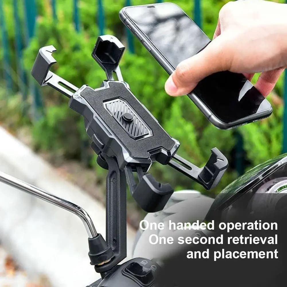 Supporto per telefono per moto Universale per mountain bike Bici elettrica 360 ° Telaio fisso con rotazione per supporto walkie-talkie per telefono cellulare GPS