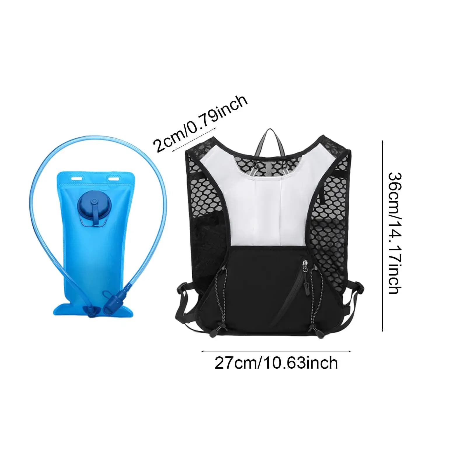 Durable polyester water backpack with 2 litre water bag for outdoor camping and marathonist equipment